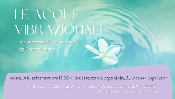 Workshop introduttivo: Le Acque Vibrazionali, strumento e cura per l’anima 