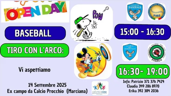 Open day di Baseball e di Tiro con l' Arco 