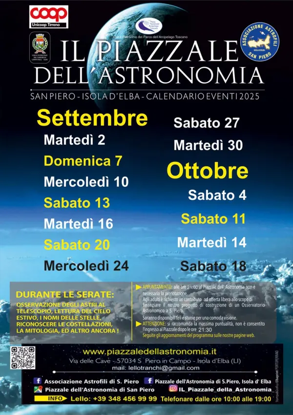   Serata Astronomica con Lettura del Cielo  - Martedì  30 Settembre