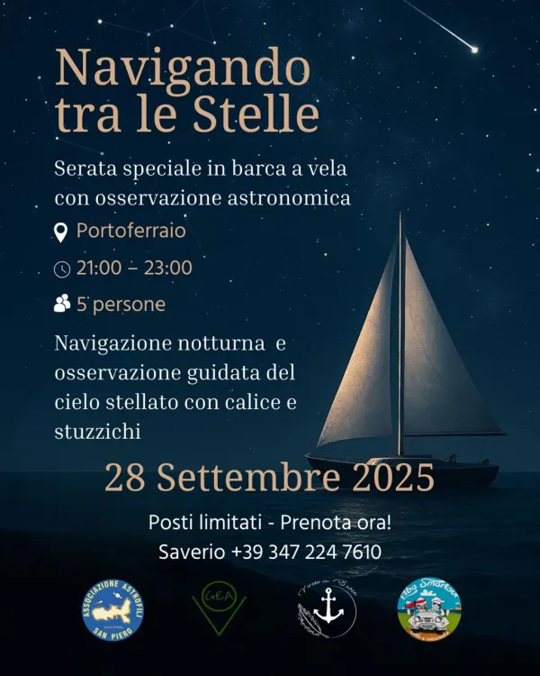 Navigando tra le Stelle, il Cielo Stellato raccontato da Barca a Vela - Domenica  28 Settembre 