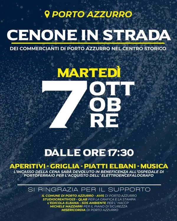 Cenone in strada a Porto Azzurro