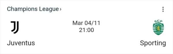 Juventus vs Sporting Portugal