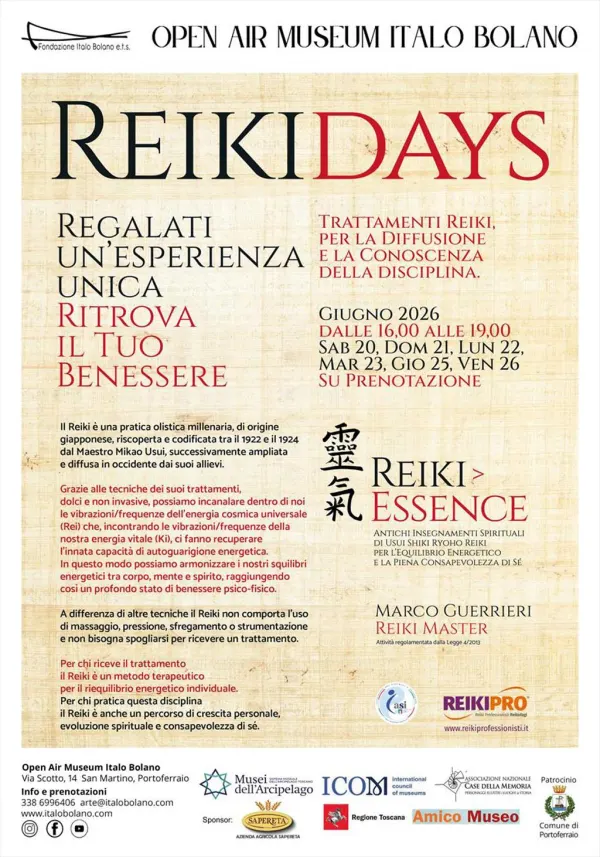 TRATTAMENTI REIKI - con il Maestro Marco Guerrieri Reiki Master - con Amico Museo della Regione Toscana