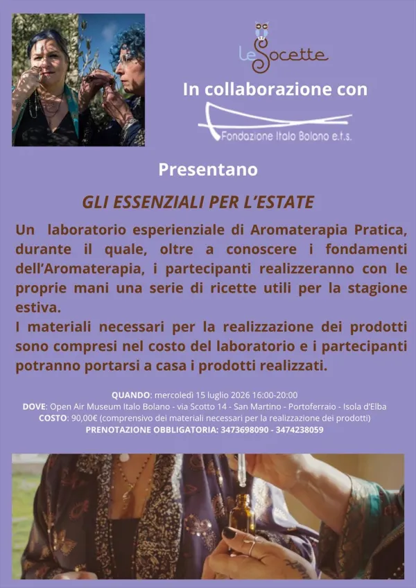 Al Museo Bolano:  Laboratorio di Aromaterapia pratica - Gli Essenziali per l'estate con Le Socette