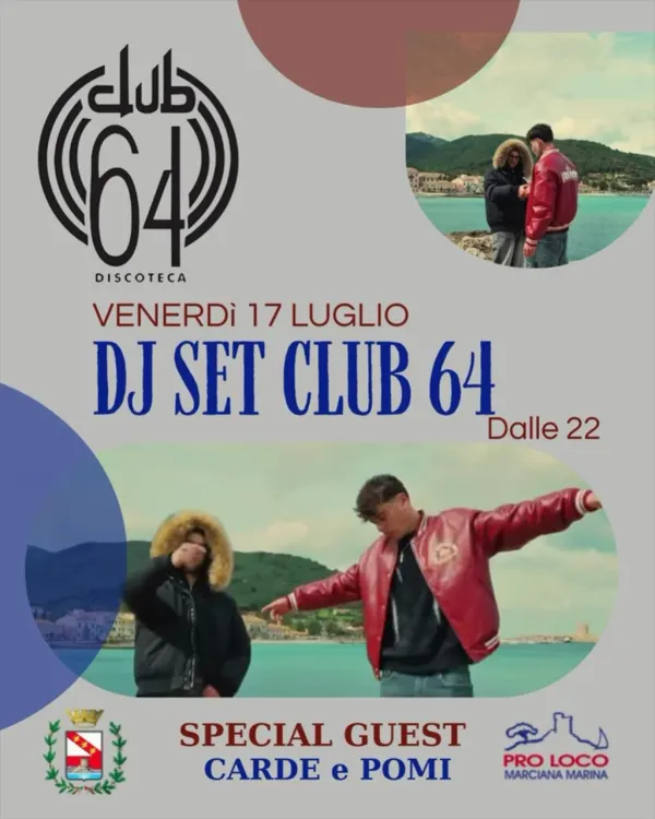 DJ Set al porto con Club 64, Carde & Pomi