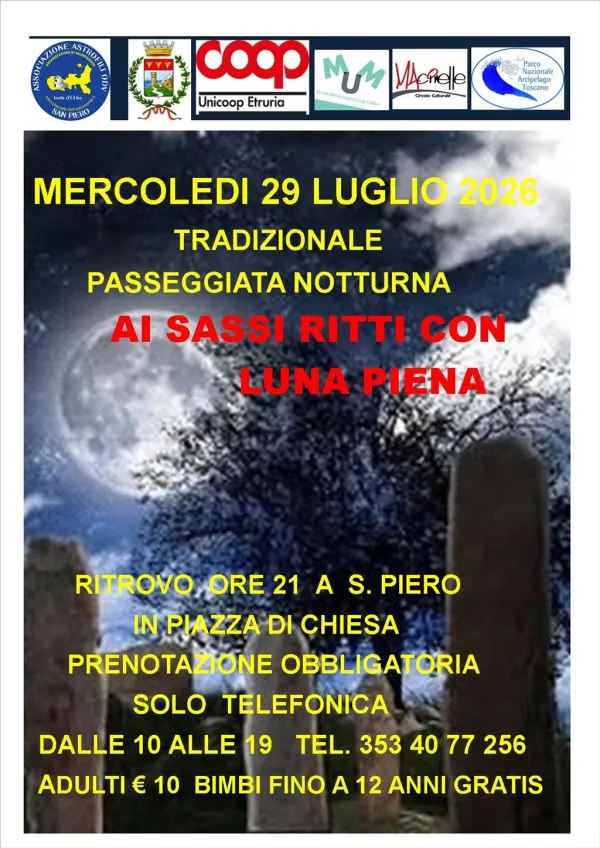 Tradizionale Passeggiata Notturna ai Sassi Ritti  con Luna Piena