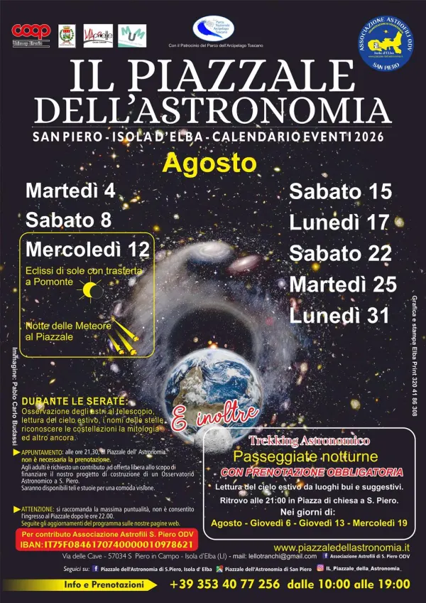 Serata Astronomica Sabato  8 Agosto 2026