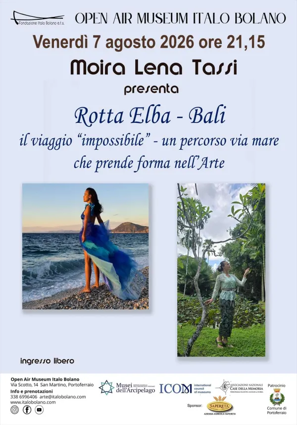 Rotta Elba–Bali: il viaggio "impossibile" di Moira Lena Tassi approda al Museo Bolano
